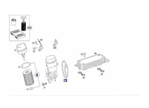 ya 5 8.7 Filter and oil filter housing gasket for Mercedes Sprinter W164 W251 GL350