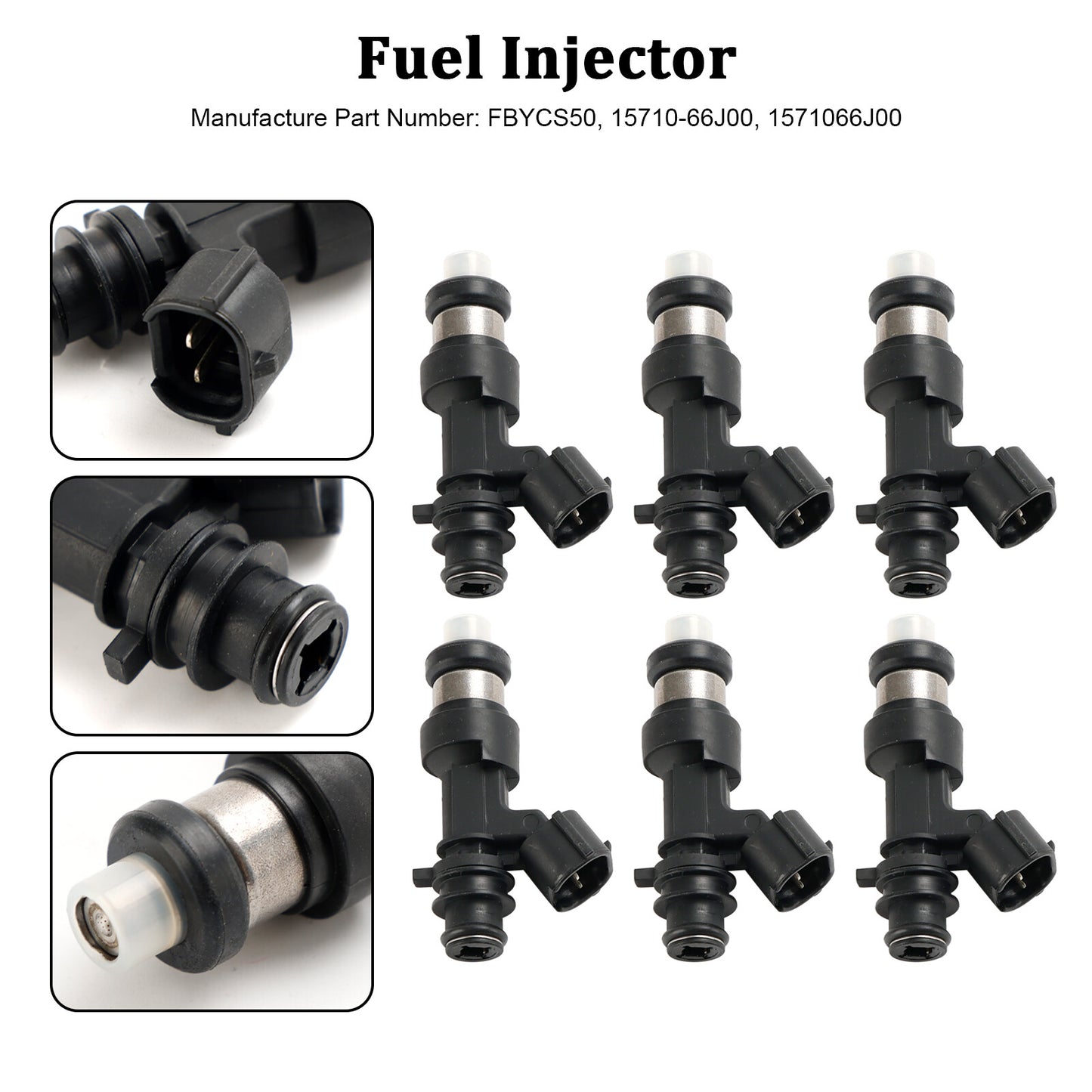 ya 1 8.5.4 6PCS Fuel Injector 15710-66J00 for Suzuki Grand Vitara Base V6 2.7L FBYCS50