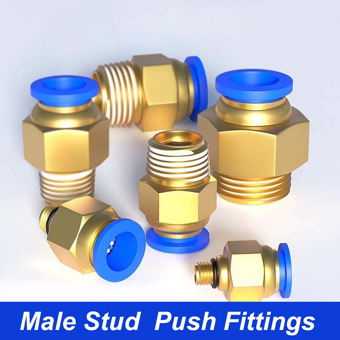 Male Stud Penumatic Push Fit Bspt, Metric Push in Fittings 4mm/6mm/8mm/10mm/12mm