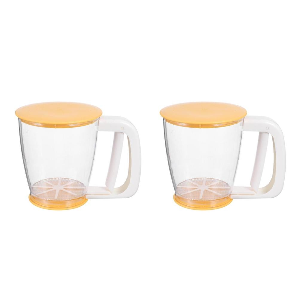 ya 1 7.4 Set of 2 Handheld Flour Sieve Fine Sifter Baking Sifters with Handle