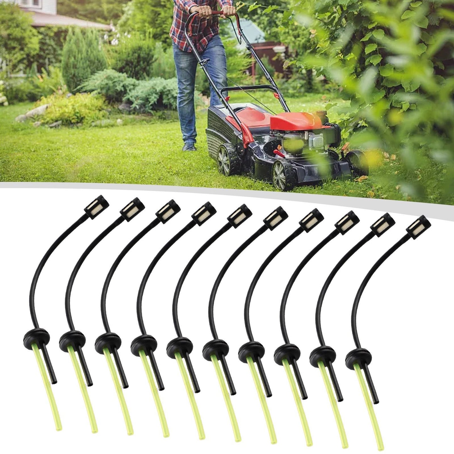 ya 14 10PCS Fuel Hose Pipe With Fuel Filter Kit For Cutter Mower Trimmer New Parts