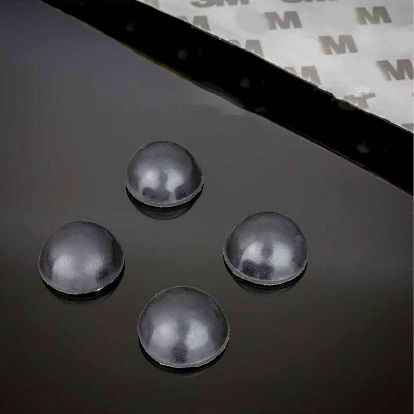 16 x 8mm Hemisphere Black Rubber Foot Pad Feet Bottom Base Cove Self-stick