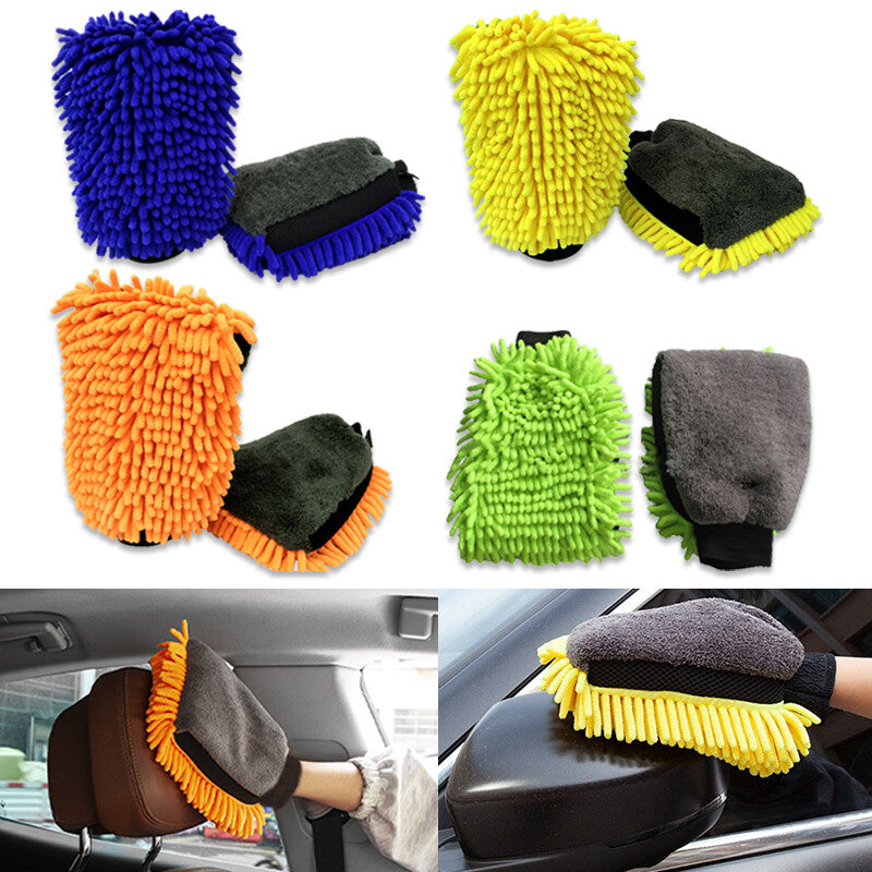 ya 12 5.22.2 2Pcs Wash Mitts Universal Detailing Premium Chenille Microfiber Knobby For Auto