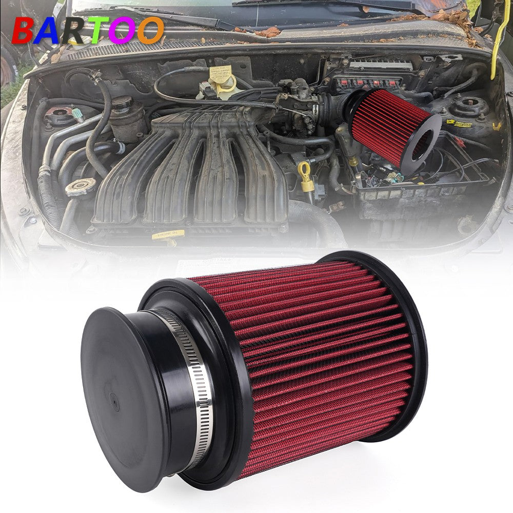 ya 12 5.22 Red 4 102mm High Flow Inlet Round Dry Air Filter Cold Air Intake Replacement