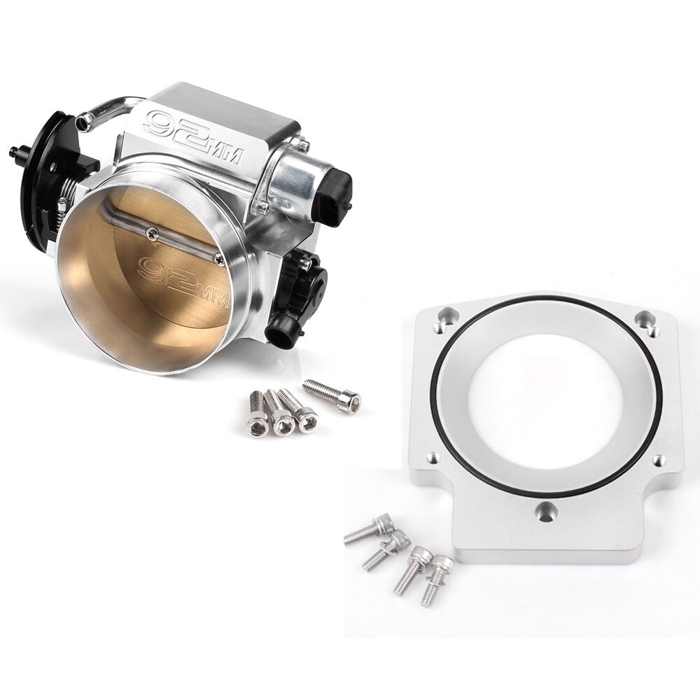 ya 27 7.20 New 92mm Throttle Body+TPS IAC Adapter Plate for Chevy GM III LSX LS LS1 LS2 LS7