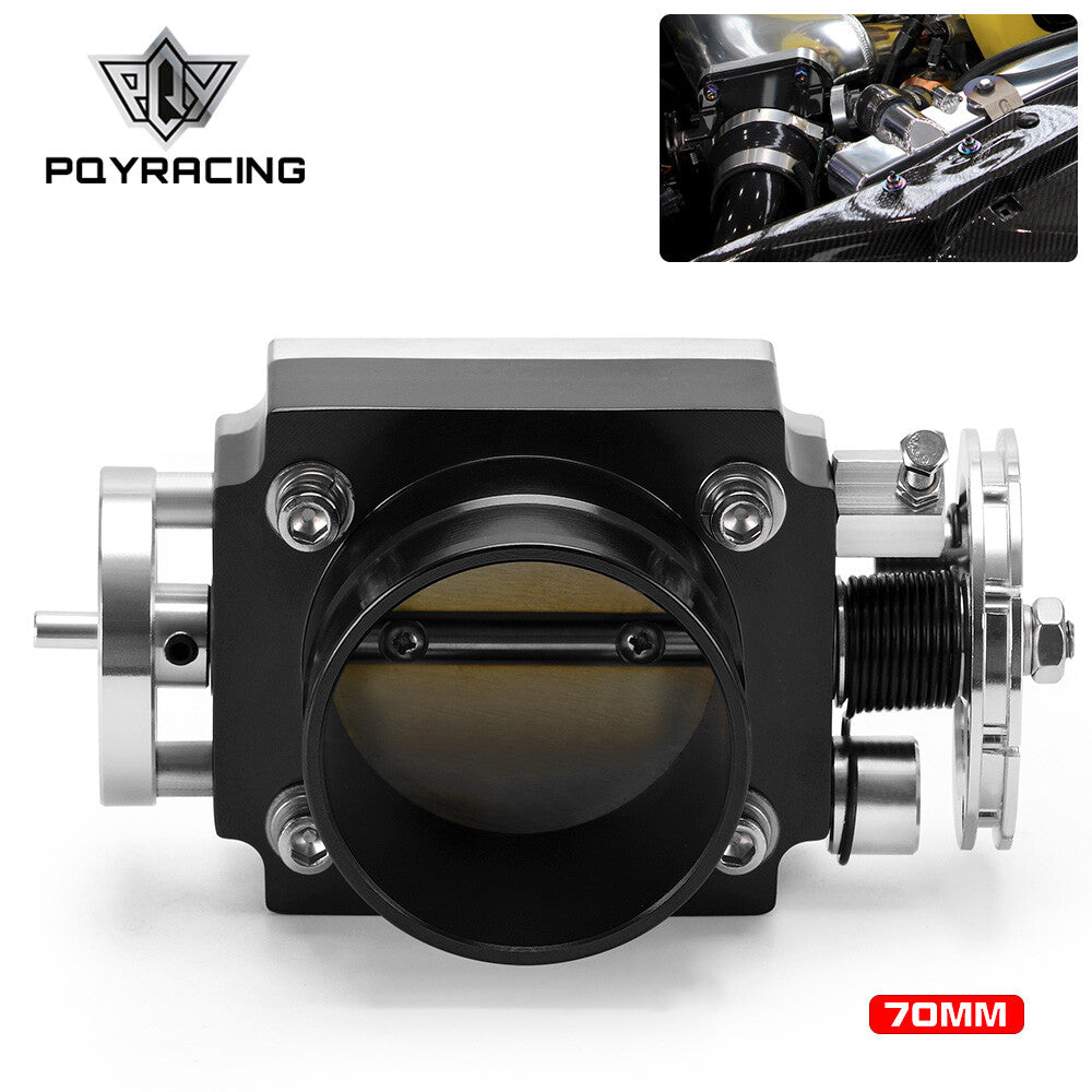 ya 27 7.20 70MM Universal Intake Manifold Performance Billet Aluminum Throttle Body Black