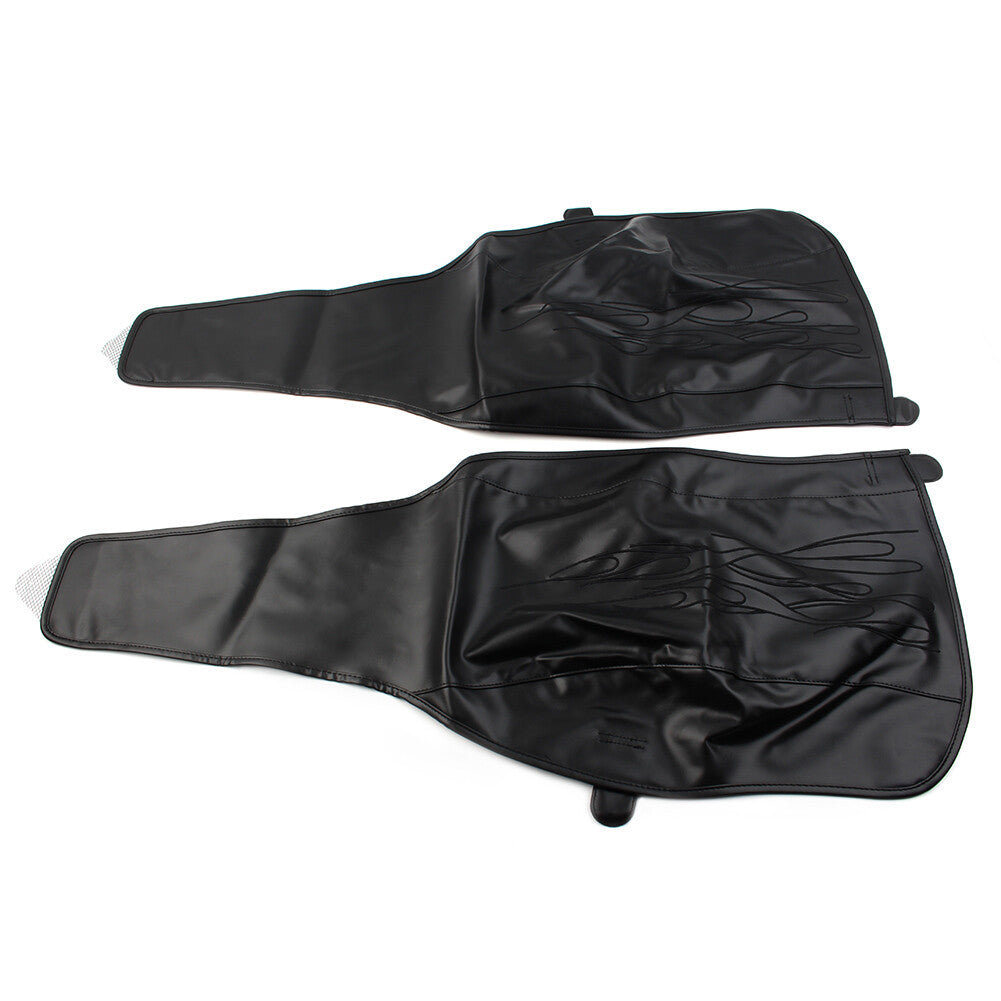 ya 5 8.7 Black PU Leather Flame Rear Trike Fender Bra Fits for Harley Tri Glide Ultra Classic