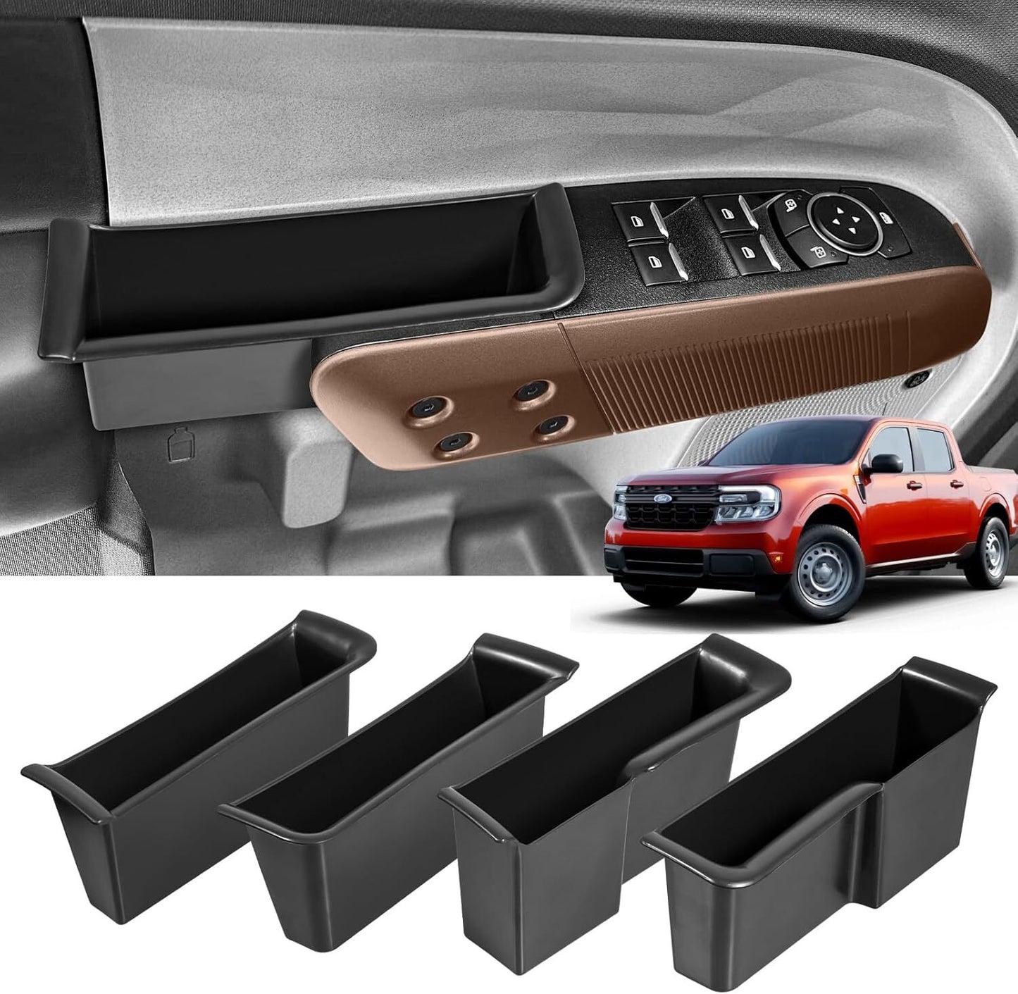 ya 1 7.7 4x For 2022-2025 for Ford Maverick Front Rear Door Storage Box Organizer Accessories