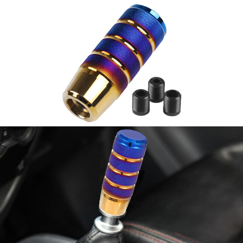 ya 11 6.5 95mm Non-Slip Gear Stick Shifter Knob Alloy for MAN ual Transmission Grilled Blue