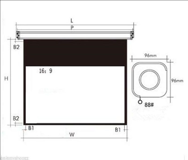 Electric 100 Diagonal 16:9 White Plastic or Glass Curtain Projection Screen b