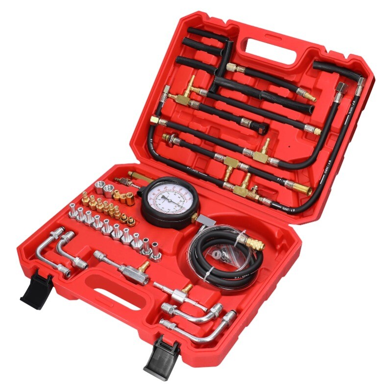 Fuel Injector Pressure Tester Gauge Kit Gasoline Fuel Oil Injection Test Tool