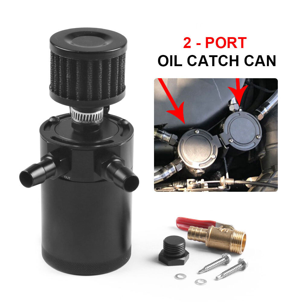 ya 1 8.5.3 Universal 2 Port Oil Tank Tank with Drain Valve Breathing Filter