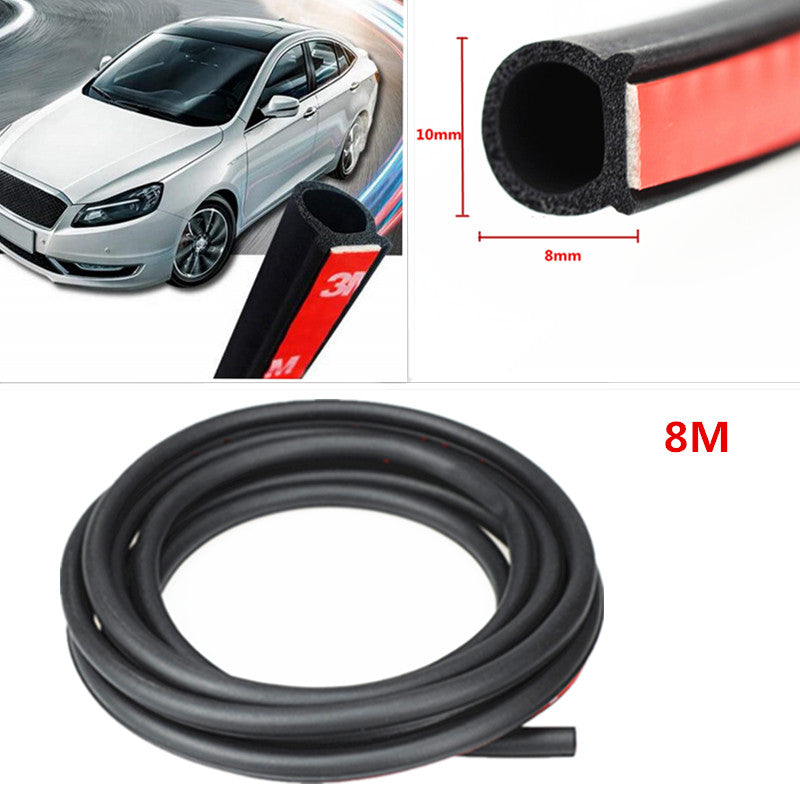 ya 8 5.26.2 Car Rubber 8M Small D Shape Hollow Seal Strip Weatherstrip Self Adhesion Sticker