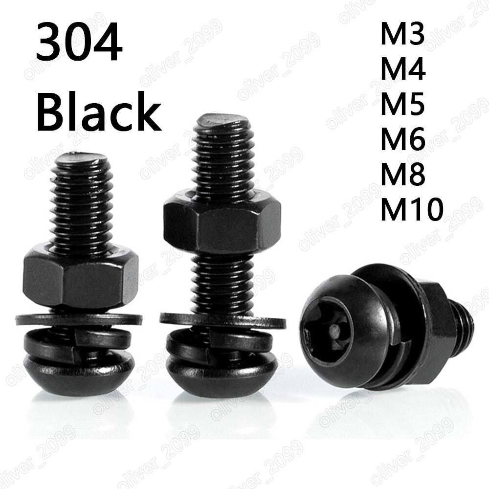 304SS Pin Tamper Torx Button Head Security Screws Hex Nuts Flat Spring Washers