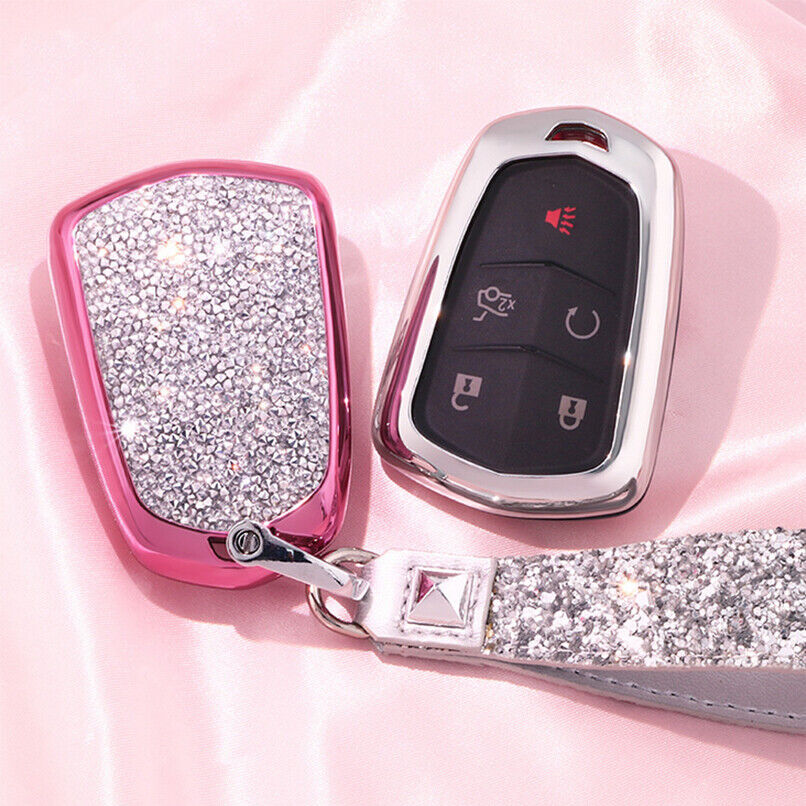 ya 10 5.28 for Cadillac ATS XTS XT5 CTS SRX 2015 2016 ATS-L Diamond Car Key Fob Case Cover