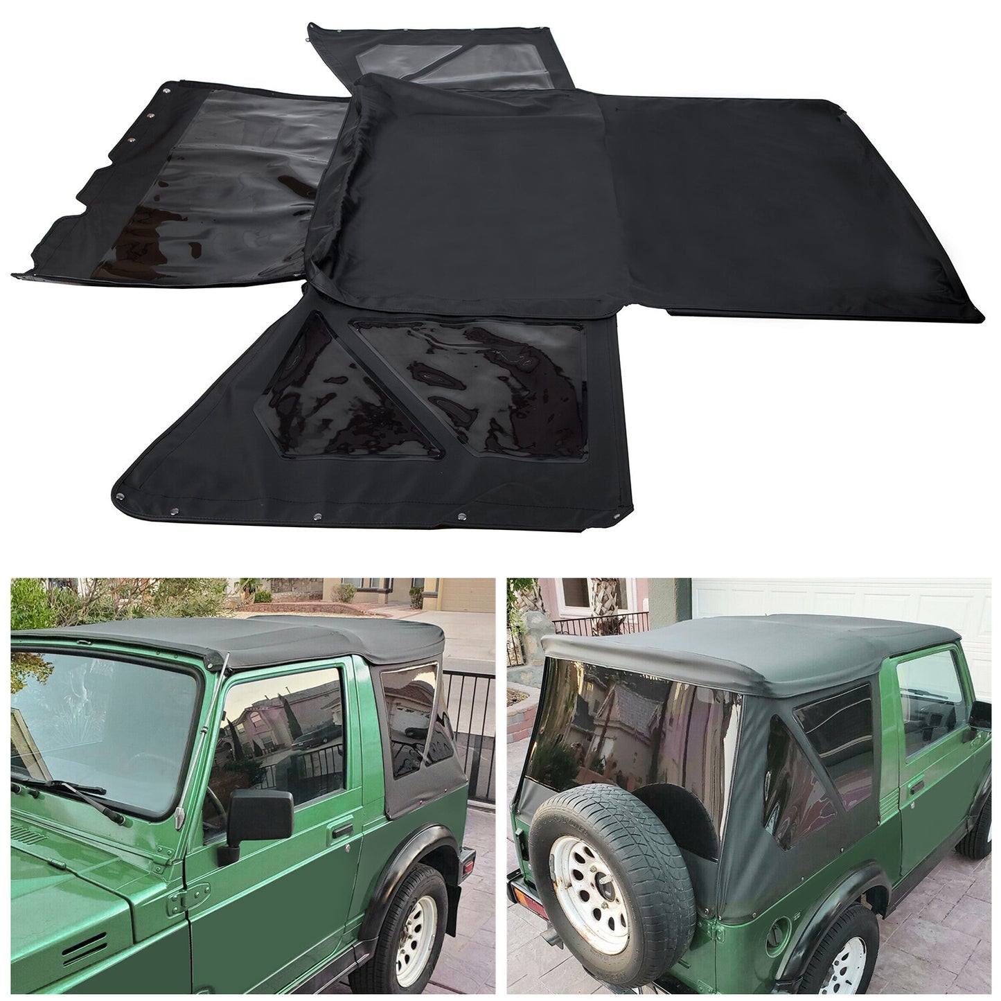 ya 2 6.29 For 1986 - 1994 for Suzuki Samurai Replacement Soft Top with Zip Out Tinted Windows