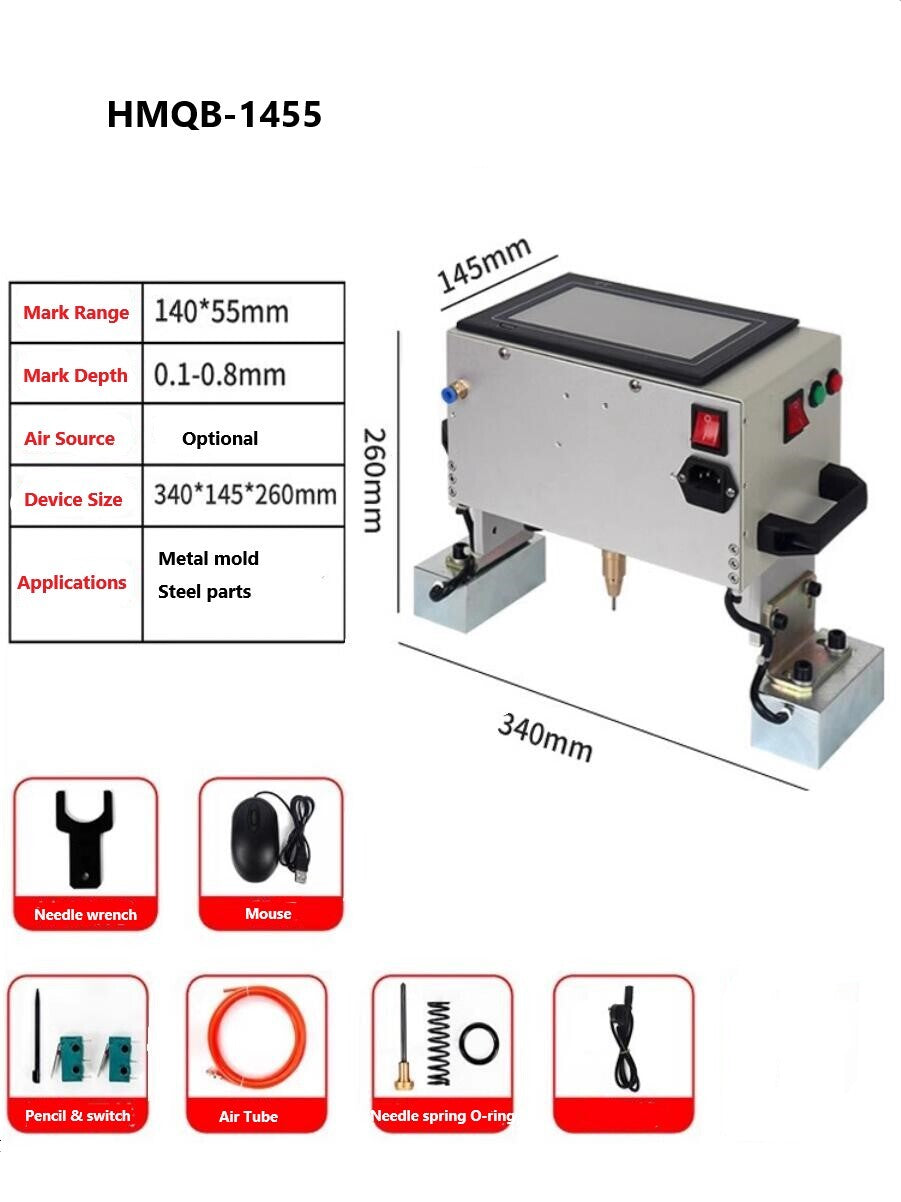 Portable Pneumatic Lettering Signage Nameplate Marking Machine 140*55mm BI#
