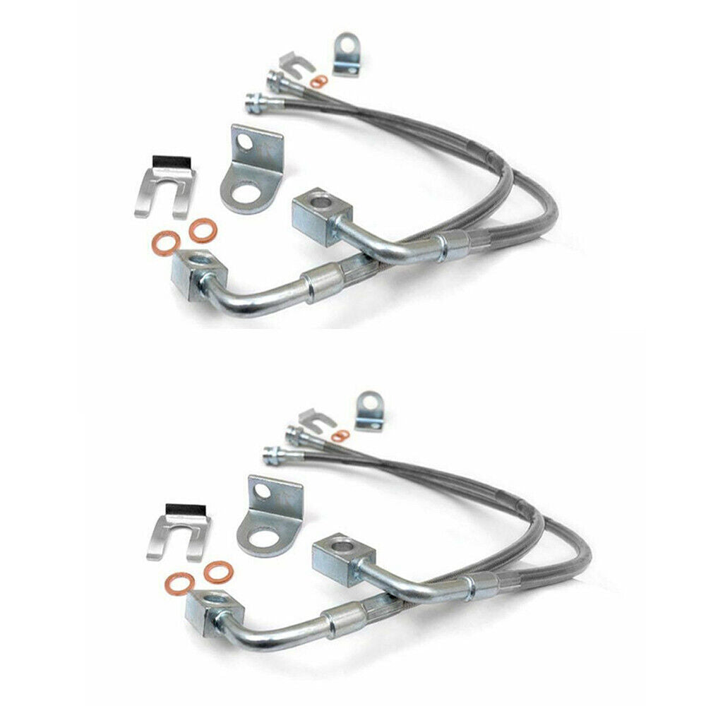 ya 10 5.28.3 89716 for Jeep for Wrangler 2.0 3.6L 3.8L 2007-2018 Stainless Brake Lines Front&Rear