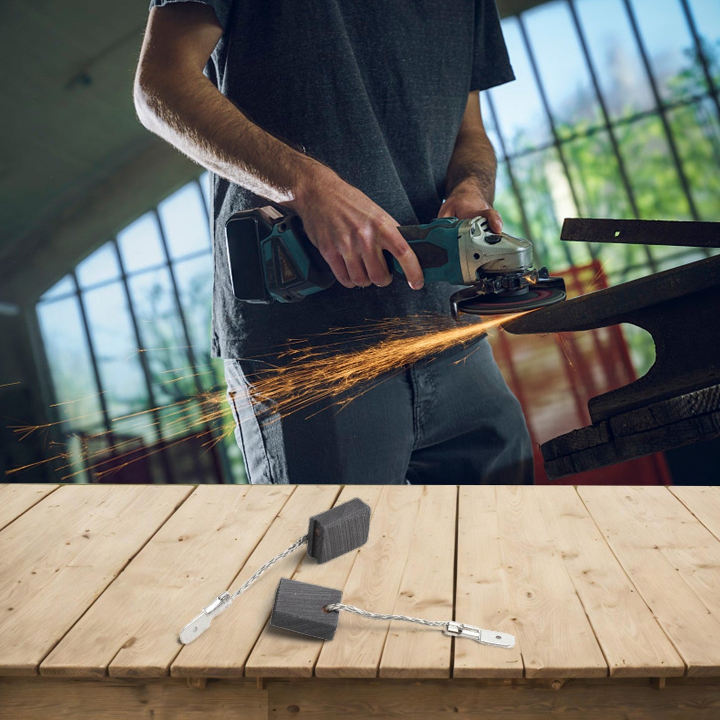 ya 17 Carbon Brush Replacement for Metabo For WEP 15 150 Angle Grinder Two Pack