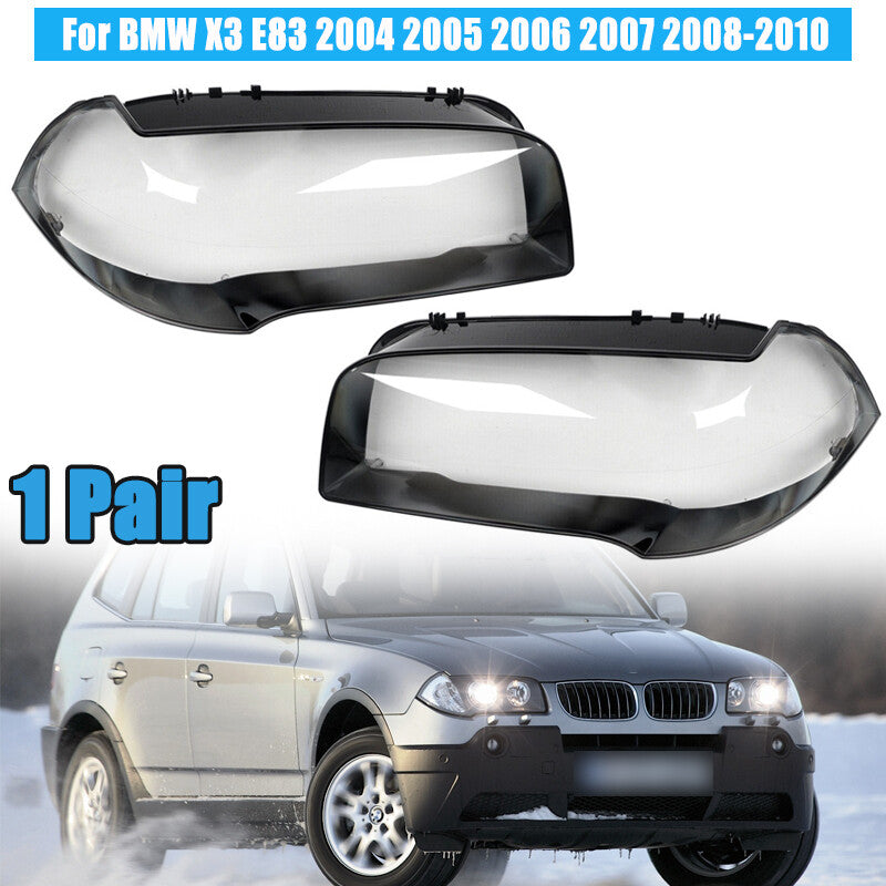 ya 2 6.29 Left Right Front Headlight Cover Headlamp Clear Cover for BMW X3 E83 2004-2010