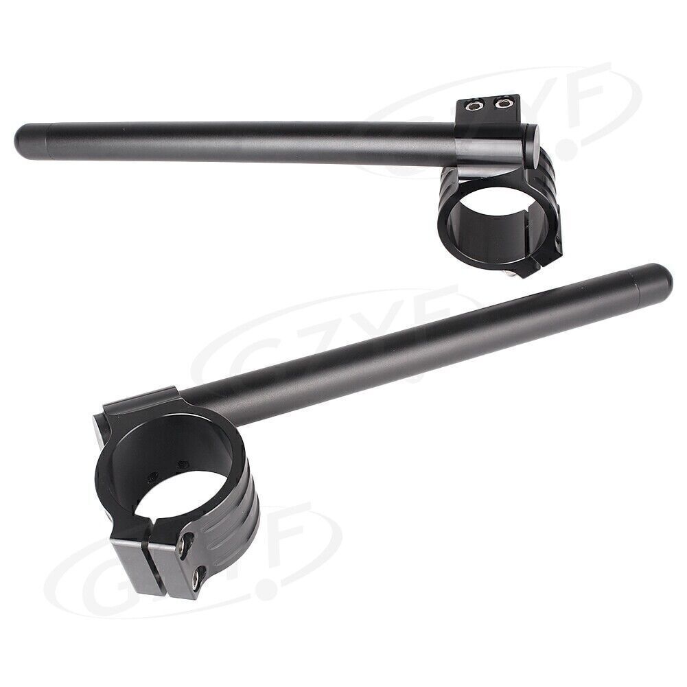 ya 2 6.26 Fit Cafe Racer Universal Black Clip-On Motorcycle 7/8 Handlebars 53mm Fork Tube