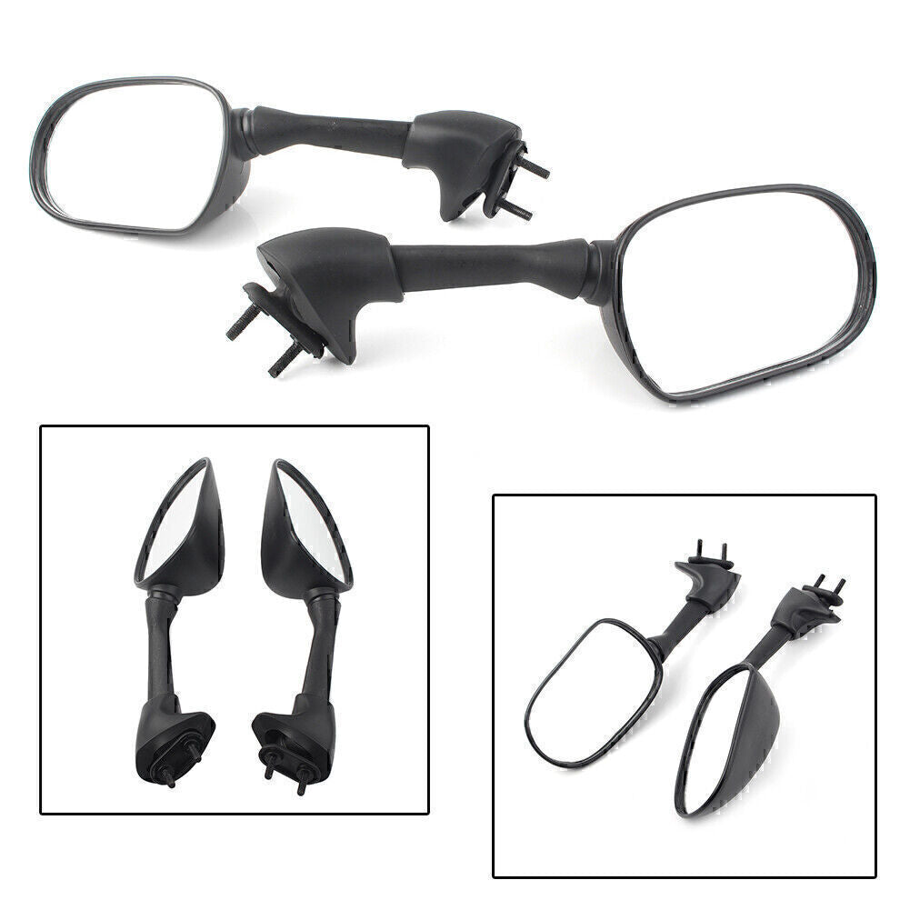ya 4 6.21 Rearview Mirror Motorcycle fit for Yamaha YZF R6 2001 2002 Black ABS Plastic Shell