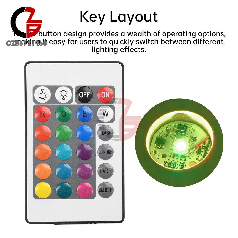 ya 14 DC 5V Colorful RGB Light Board 24 Key Wireless Remote Control Switch LED Control