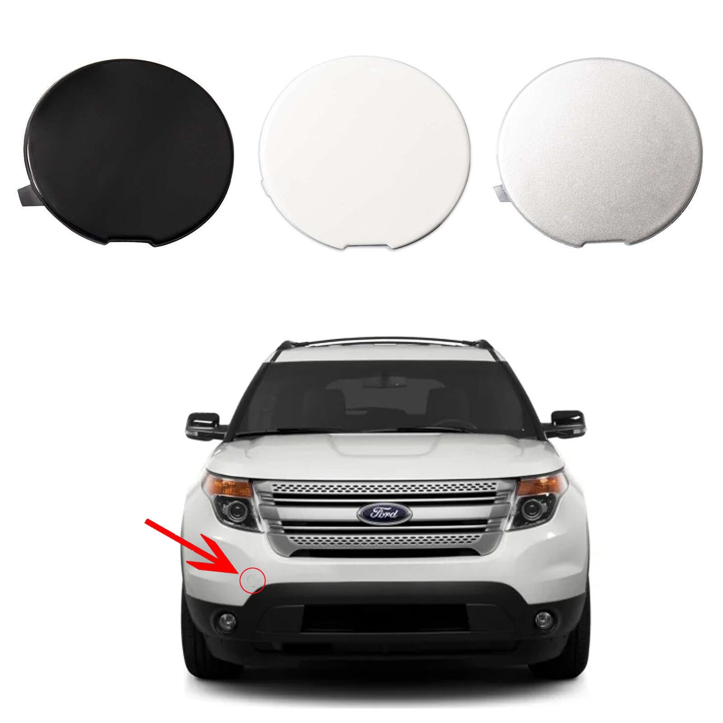 ya 4 6.17.2 for 2011-2015 for Ford Explorer Car Front Bumper Tow Hook Eye Cover Cap BB5Z17A900A