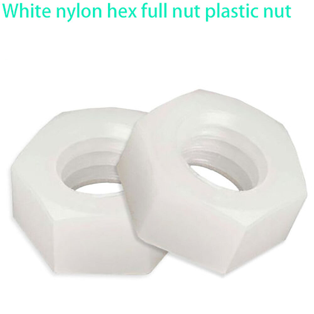 White Plastic Hexagon Full Nut Nylon Hexagon Nut, Full Range Of Specifications