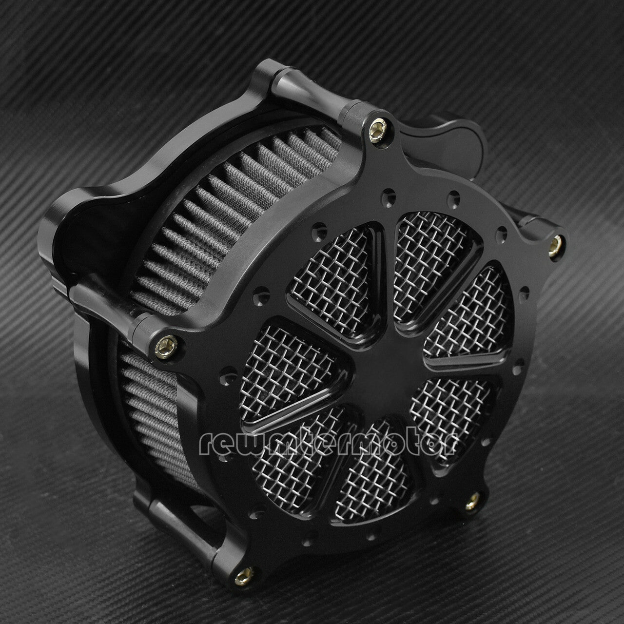 ya 8 5.26 Dots Matte Black Air Filter Gray Cleaner Fit for Harley Softail 00-15 Touring