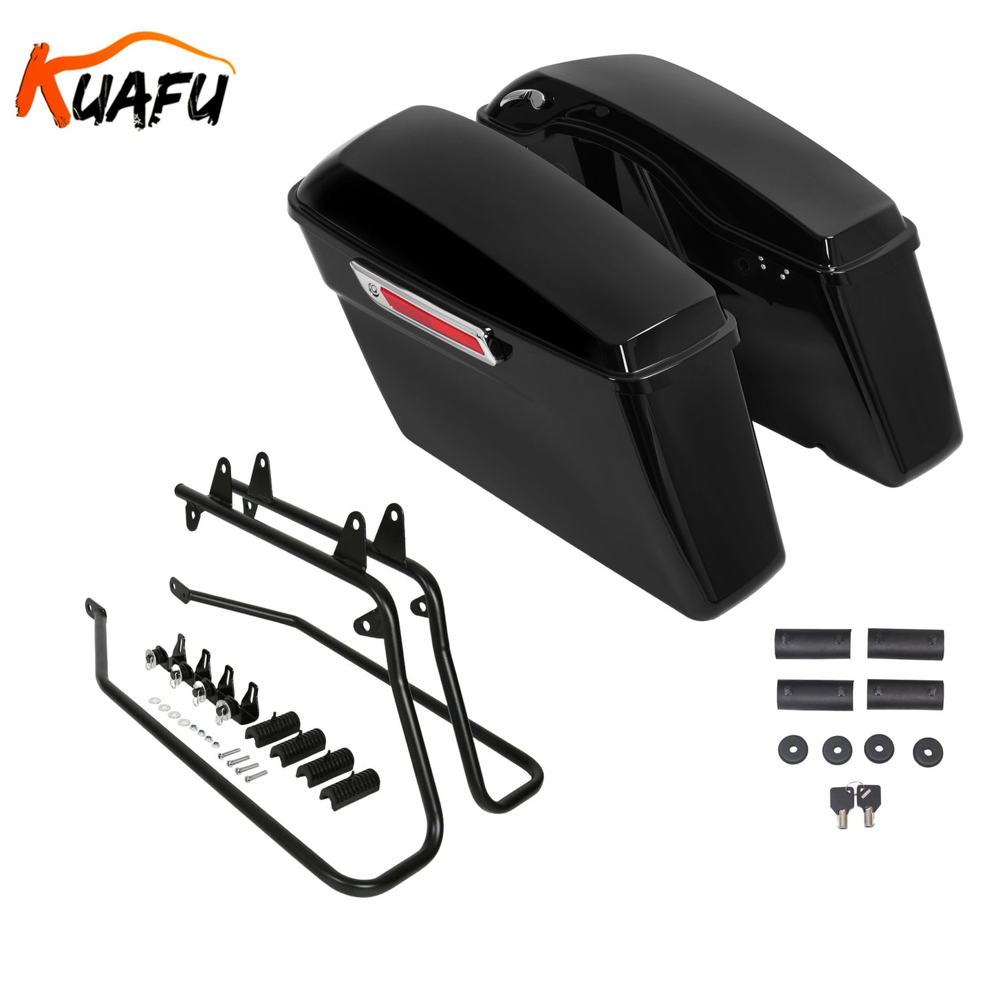 ya 11 6.5 Hard Saddlebags Saddle Bags W/Conversion Brackets for Harley Softail Deluxe
