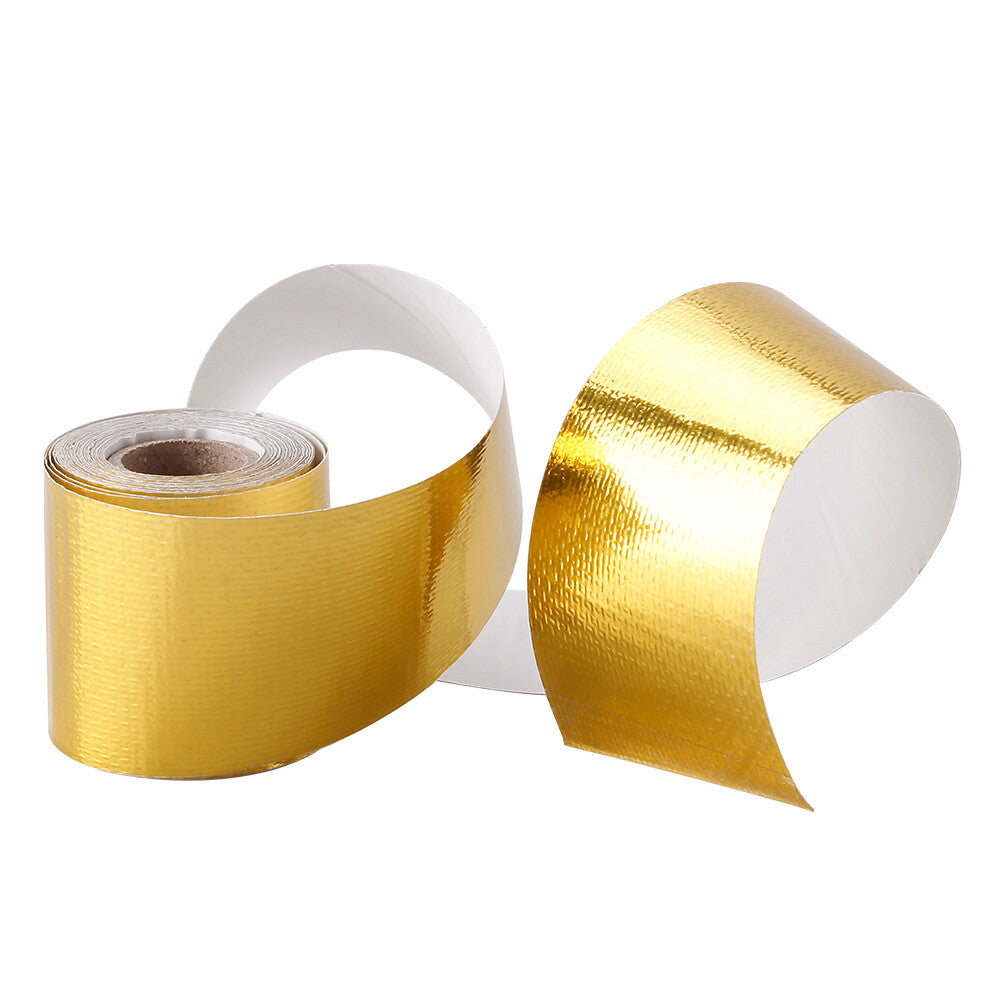 ya 5 8.7 2 16ft Gold Heat Barrier Shield Roll Fiberglass Wrap Tape Car Protection