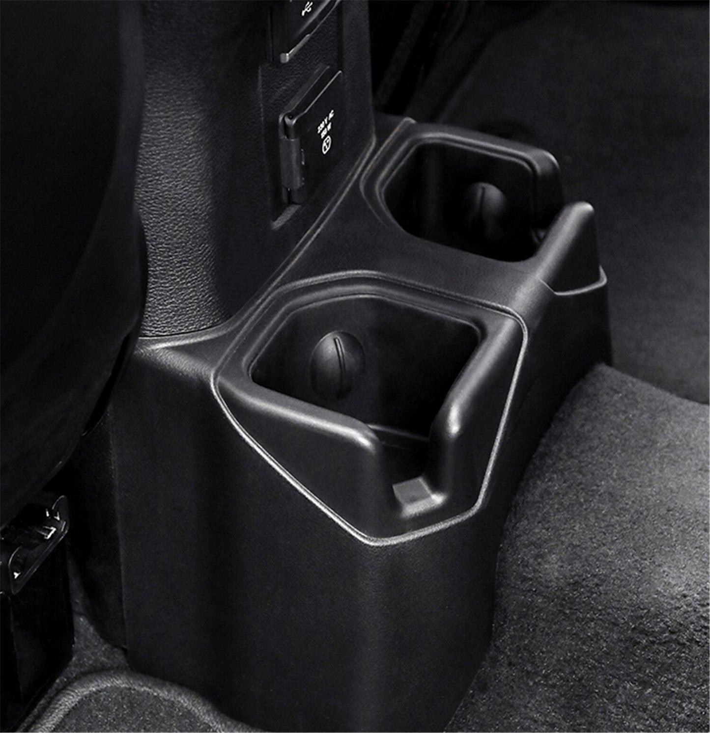 ya 4 6.21 Black Rear Console Cup Holders for 2018-2023 for Jeep for Wrangler JL JLU Gladiator JT