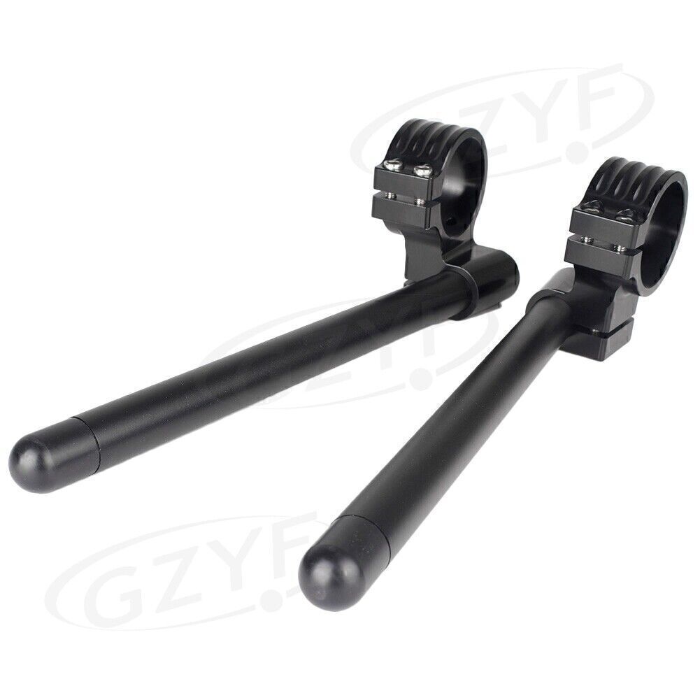 ya 2 6.26 2x 45mm Left+Right Clip On Handlebar Fork Tube Universal Motorcycle Black