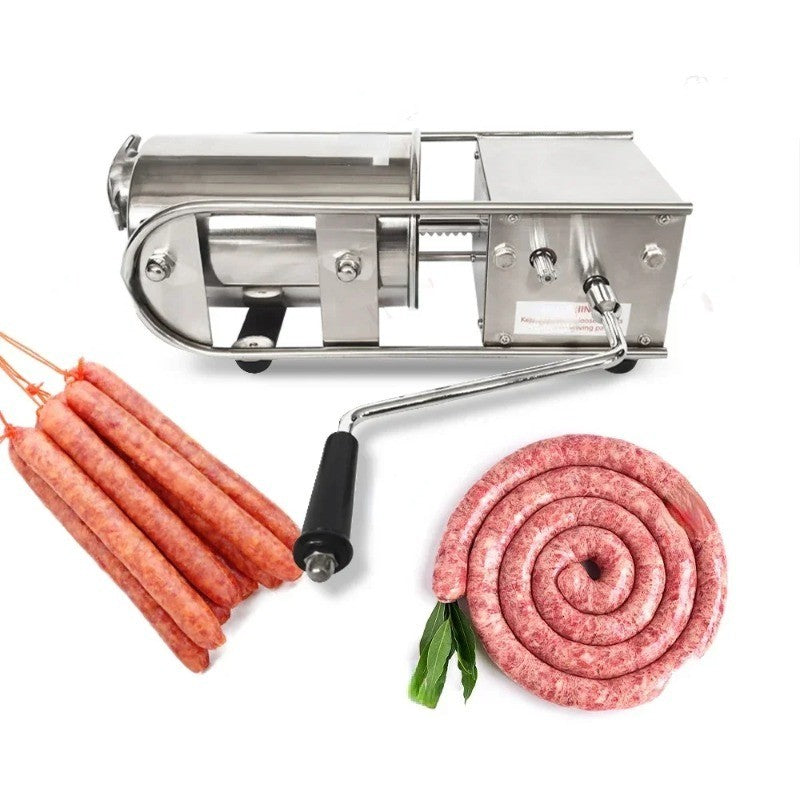 Electric Sausage Stuffer / 3 Liter Stainless Steel Horizontal Sausage Stuffer