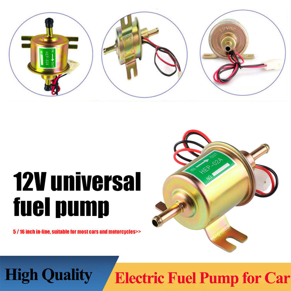 ya 27 7.2 Universal 12V Electric Fuel Pump HEP02A 4-7PSI Inline Low-Pressure Gas/Diesel Fuel Pump