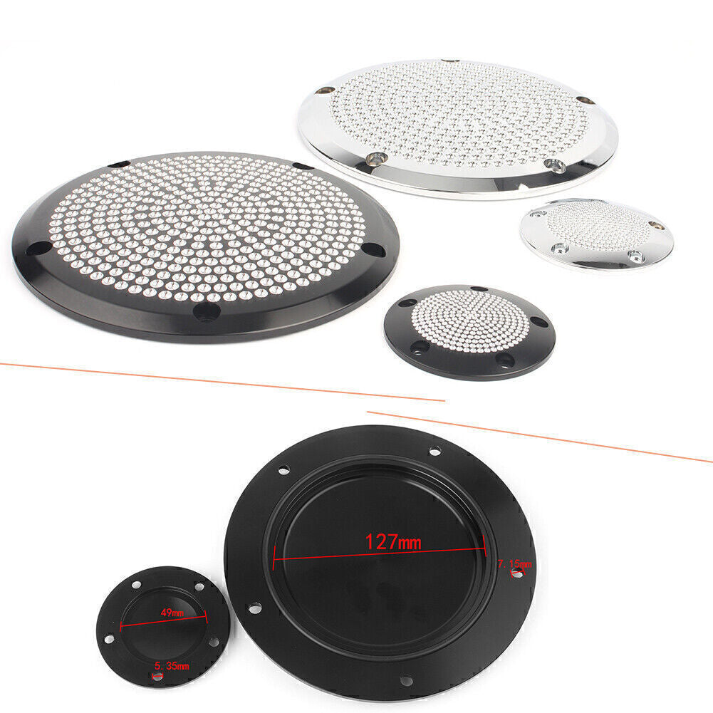 ya 1 7.4 CNC Aluminum 5 Hole Clutch Cover & Timing Covers Fit for Harley Twin Cam Silver