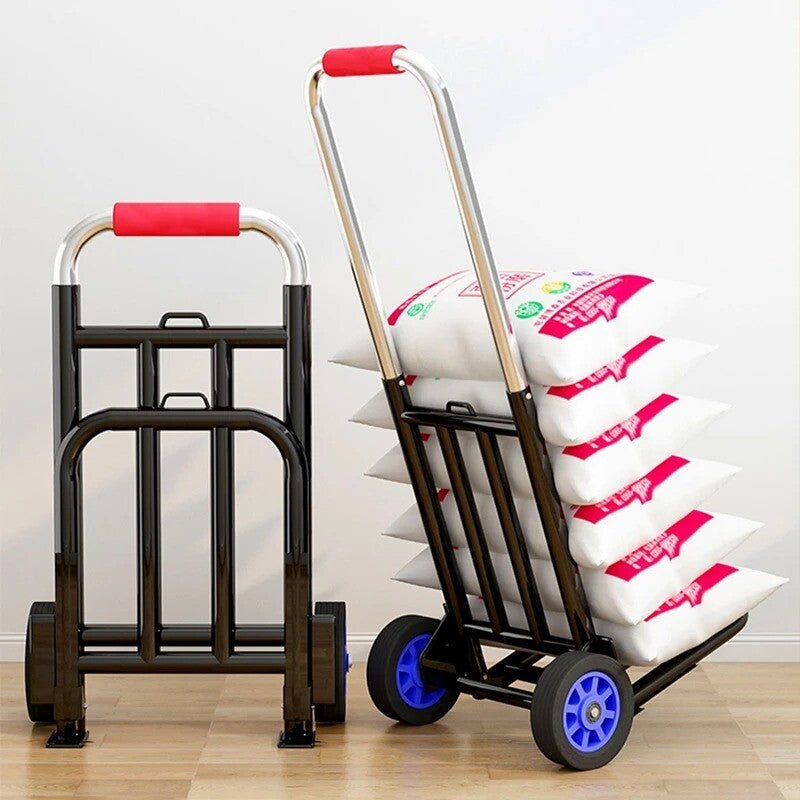 Folding Luggage Hand-held Cart Handles Pull Cargo Trailer Family Grocery Cart