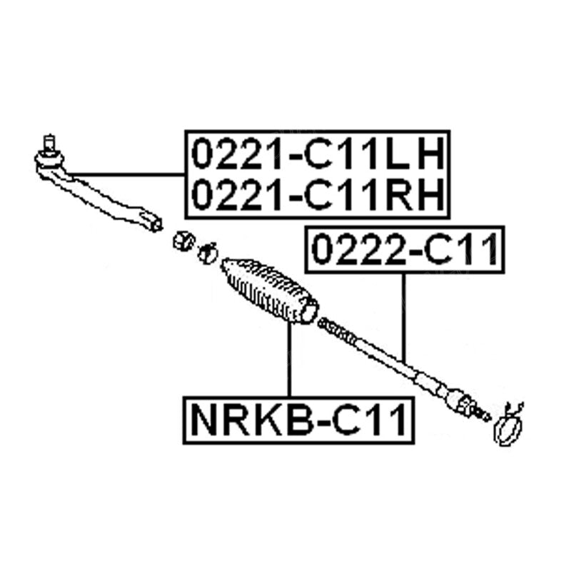 ya 11 10.28 Two-piece front steering tie bar inner layer kit for Tiida C11 Cube Versa 4