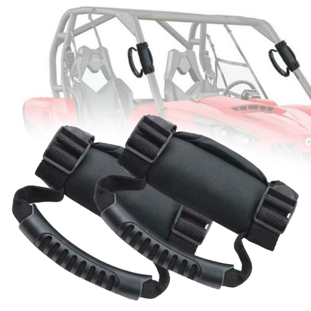 ya 5 8.7 2xAdjustable ATV UTV Roll Bar Straps Grab Handle Door Side Top Mount-Grip-Handle