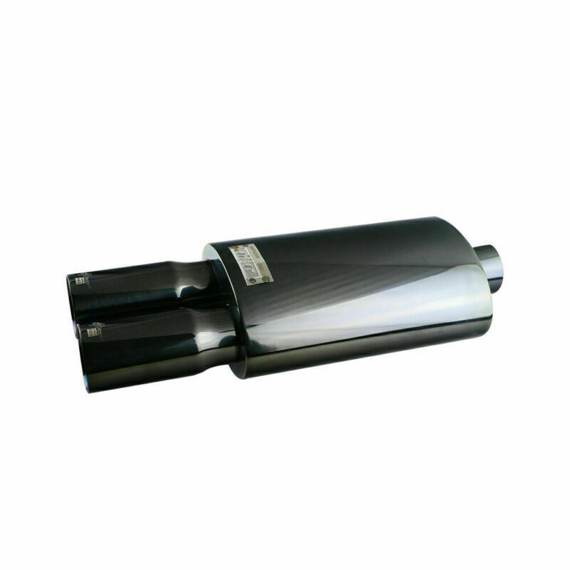 ya 1 7.4 Tip 2.5'' inch Black Sport Sound Muffler Car Auto 2.5in ID Dual Outlet
