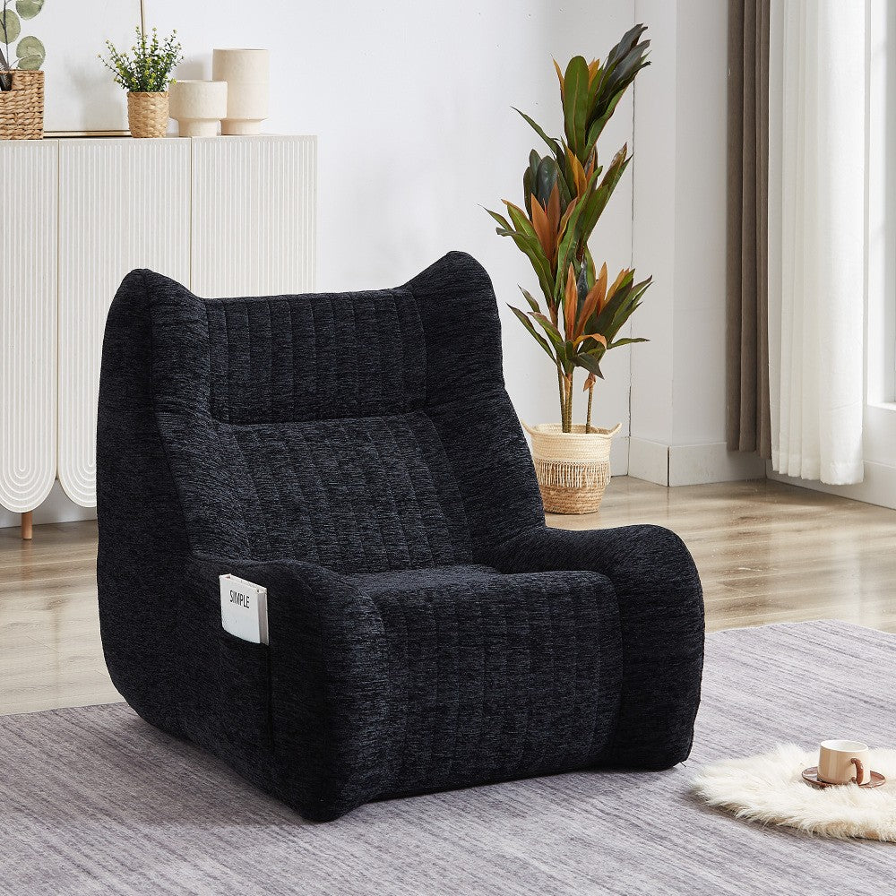 ya 28 Bean Bag Chair With Armrests, Lazy Floor Sofa Chair For Living Room Black