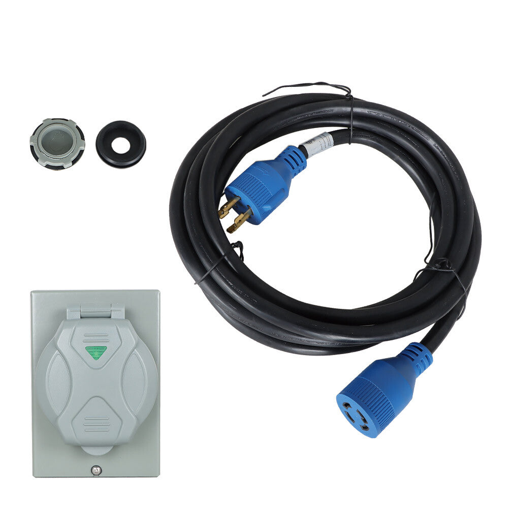 ya 10 5.28.2 15 ft 30 amp generator RV power extension cord L14-30P to L14-30R power inlet box
