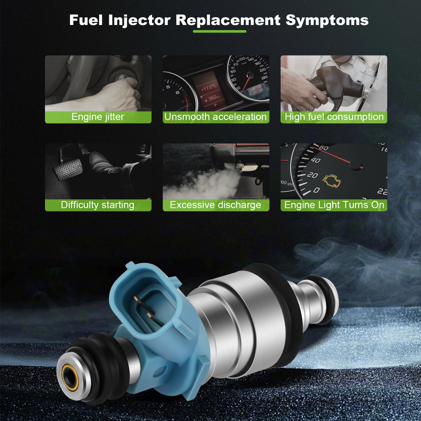 ya 1 8.5.3 6x Fuel Injectors for Avalon 1995-1999 for Solara 1999-2003 3.0L