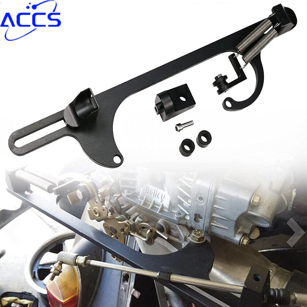 ya 2 7.14 Black Throttle Cable Carburetor Bracket Aluminum For 4150 4160 Carb 307 350 SBC