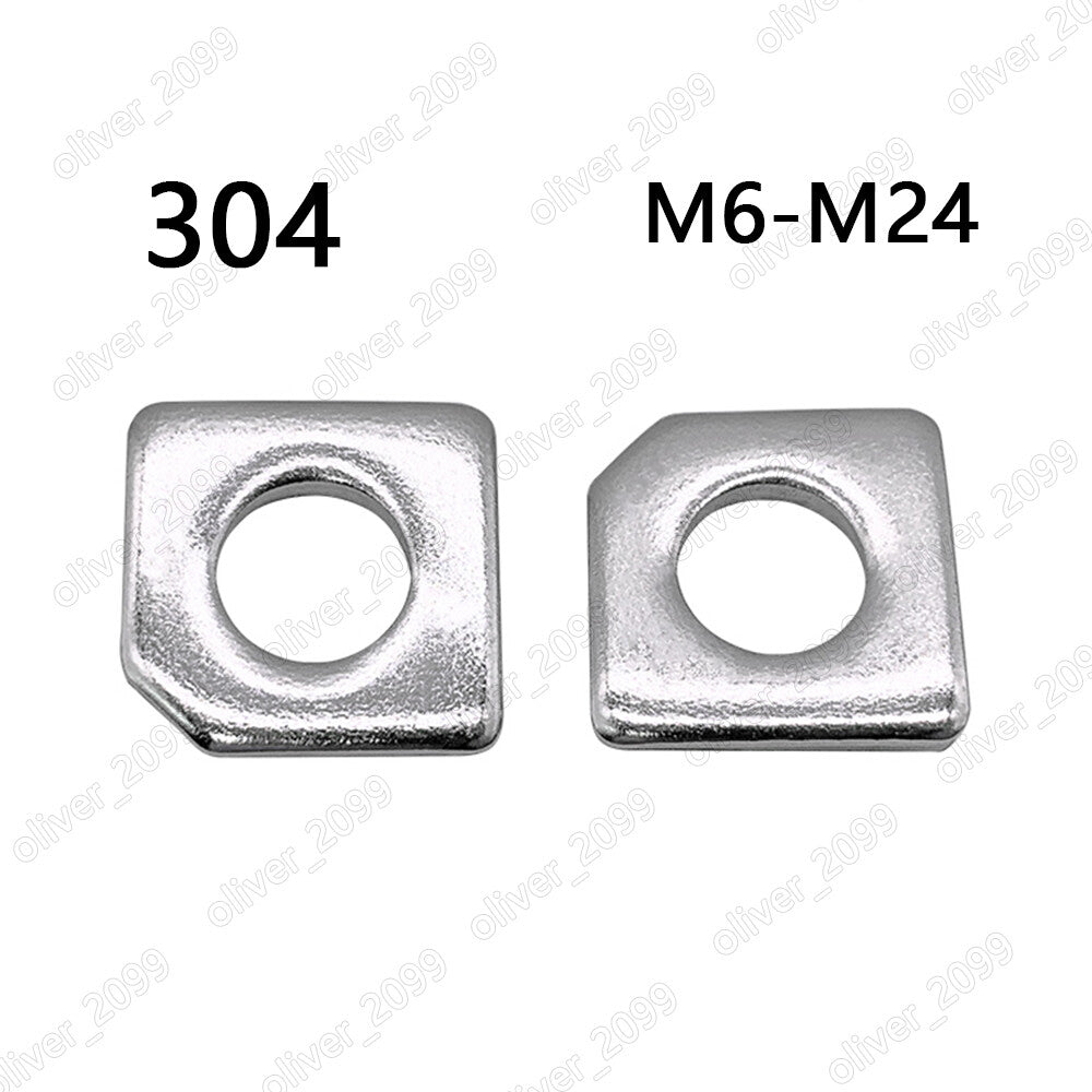 304 Stainless Steel Square Taper Washers For Slot Section M6 M8 M10 M12 M16 M24