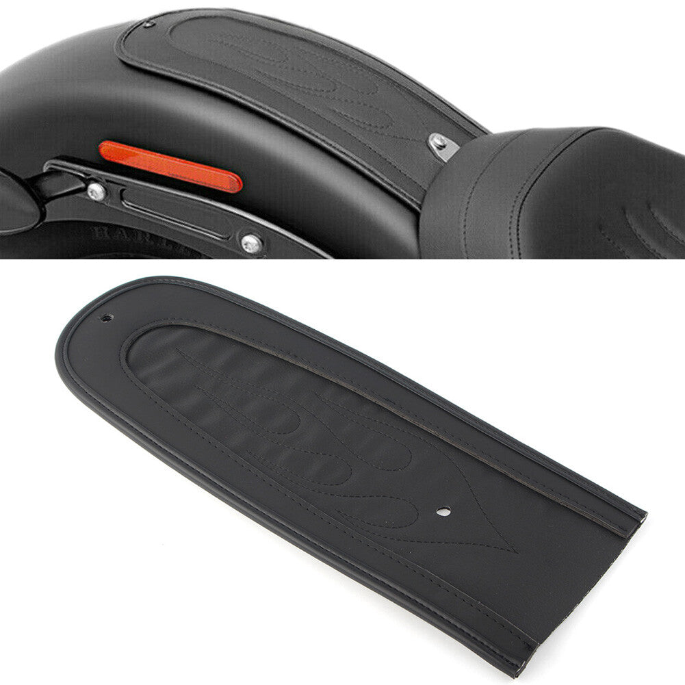 ya 5 8.7 Flame Stitch Leather Rear Fender Bib Black for Harley Dyna 2006-2017 Motorcycle