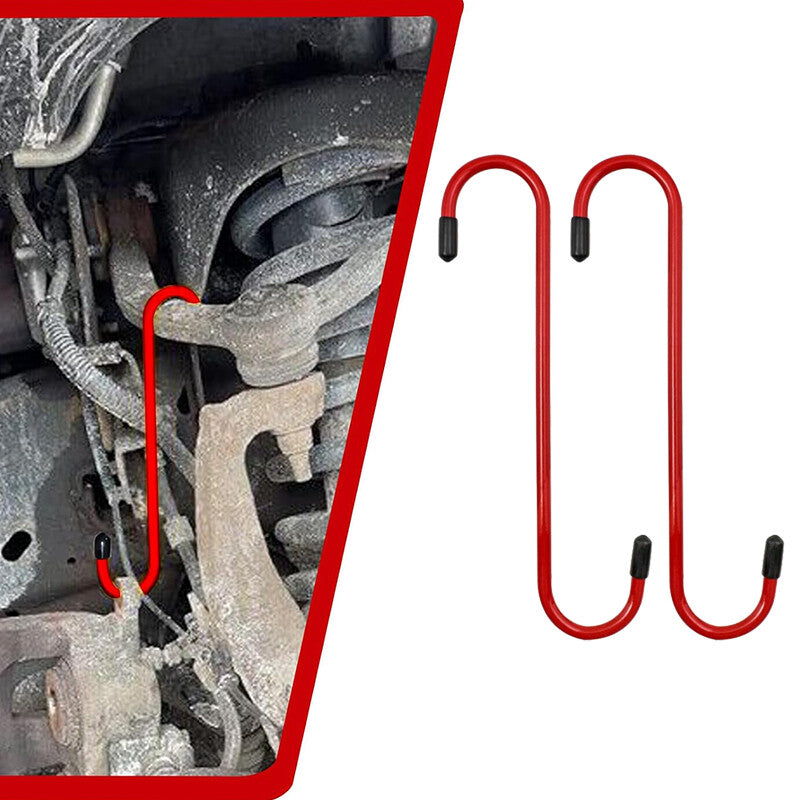 ya 2 7.15 2Pcs Brake Caliper Hanger Hooks Powder Coated Steel Red (2 Piece Set)