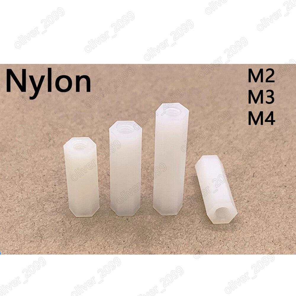 M2 M3 M4 Female-Female White Nylon Hex Column Standoff Support Spacer Pillar