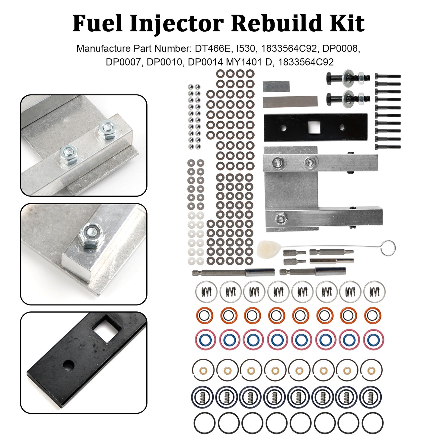 ya 1 8.12 baidi Injector Rebuild Kit for 7.3L Power Stroke 94-03 W/Vice Clamp And Tools Spring